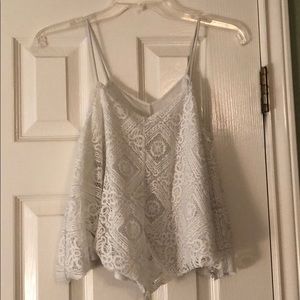 White lacy tank